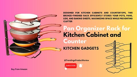 Pan Organizer Rack for Kitchen Cabinet and Counter