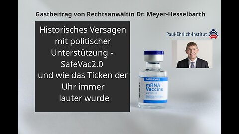 " M-RNA : DAS POLITISCH GESTÜTZTE VERSAGEN DER INSTITUTIONEN " - Dr. Franziska Meyer-Hesselbarth