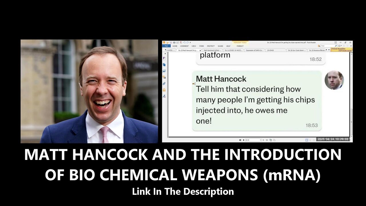 MATT HANCOCK AND THE INTRODUCTION OF BIO CHEMICAL WEAPONS