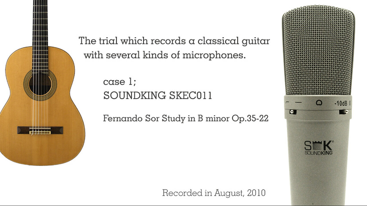 The trial which records a guitar with several kinds of microphones. case 1; SOUNDKING SKEC011