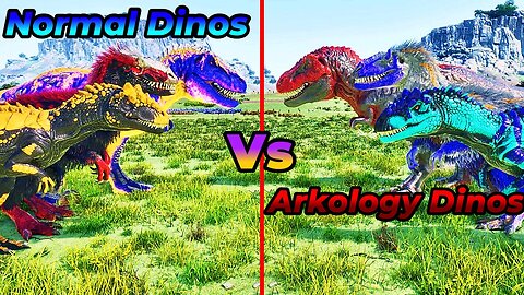 Arkology Dinos vs Ark Dinos | Ark survival ascended | Ark Mods | Ark Battles | Gamepla