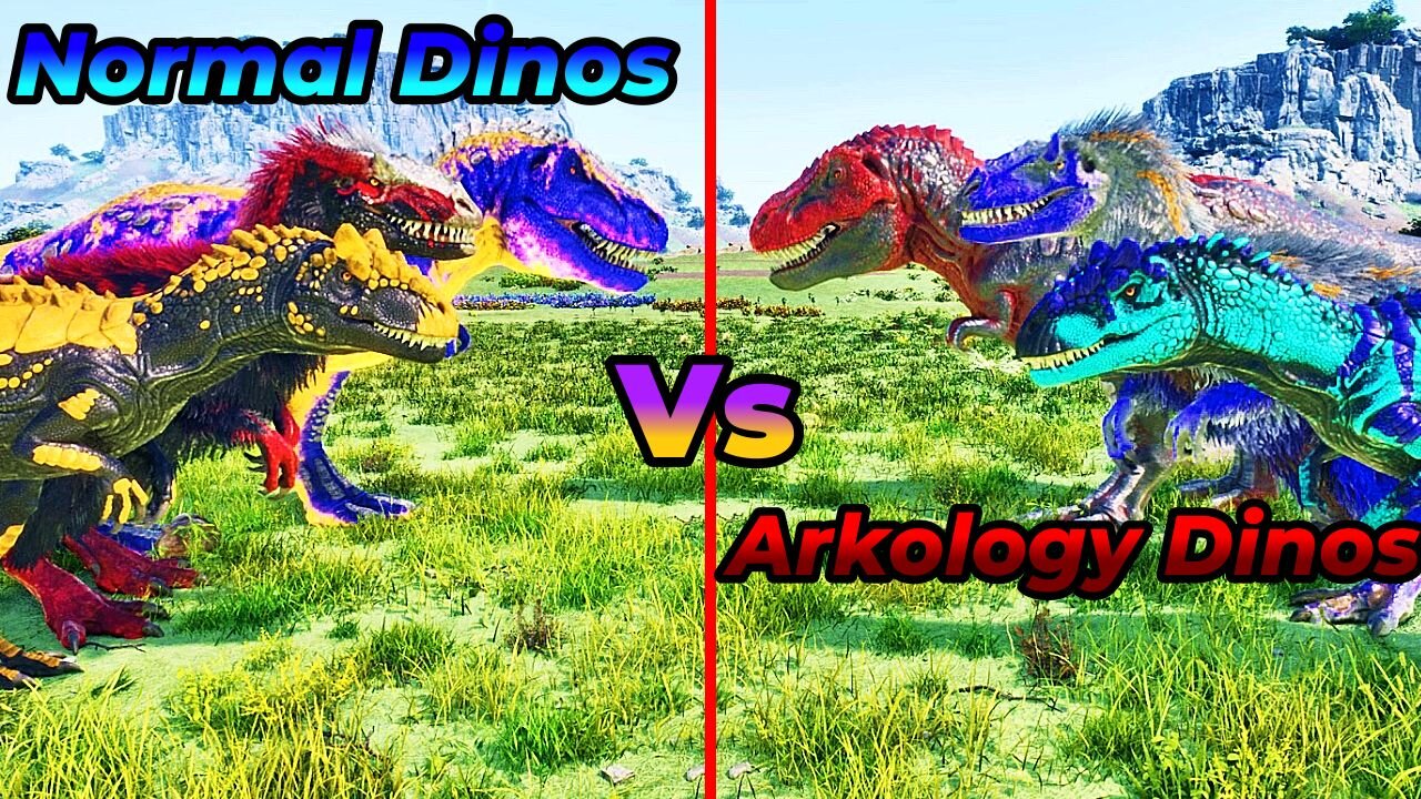 Arkology Dinos vs Ark Dinos | Ark survival ascended | Ark Mods | Ark Battles | Gamepla