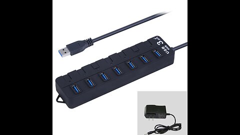 7-Port USB Hub with Independent Switch - Add 7 Additional Devices to Your Single USB Port