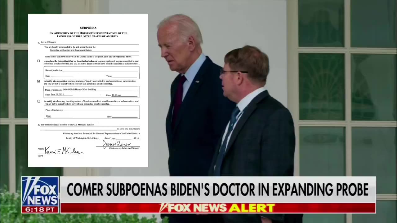 Oversight Chair James Comer has subpoenaed Biden’s doctor