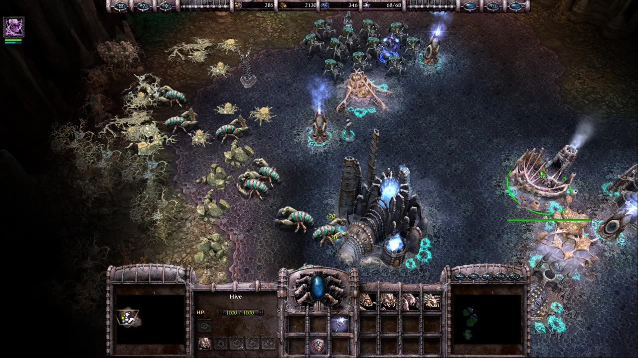 Armies of Exigo, playing on Linux: Fallen mission 5 The Mines of Malrinor, hard, victory, no sound