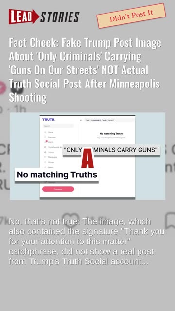 Fact Check: Fake Trump Post Image About 'Only Criminals' Carrying 'Guns On Our Streets' NOT Real