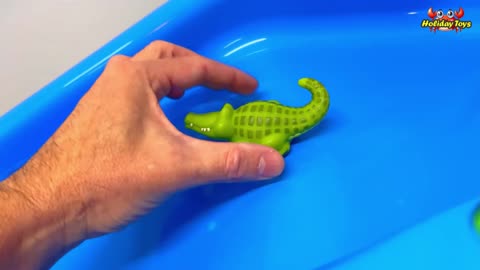 Clownfish Surfing on Blue Board and Falling into Blue Marbles