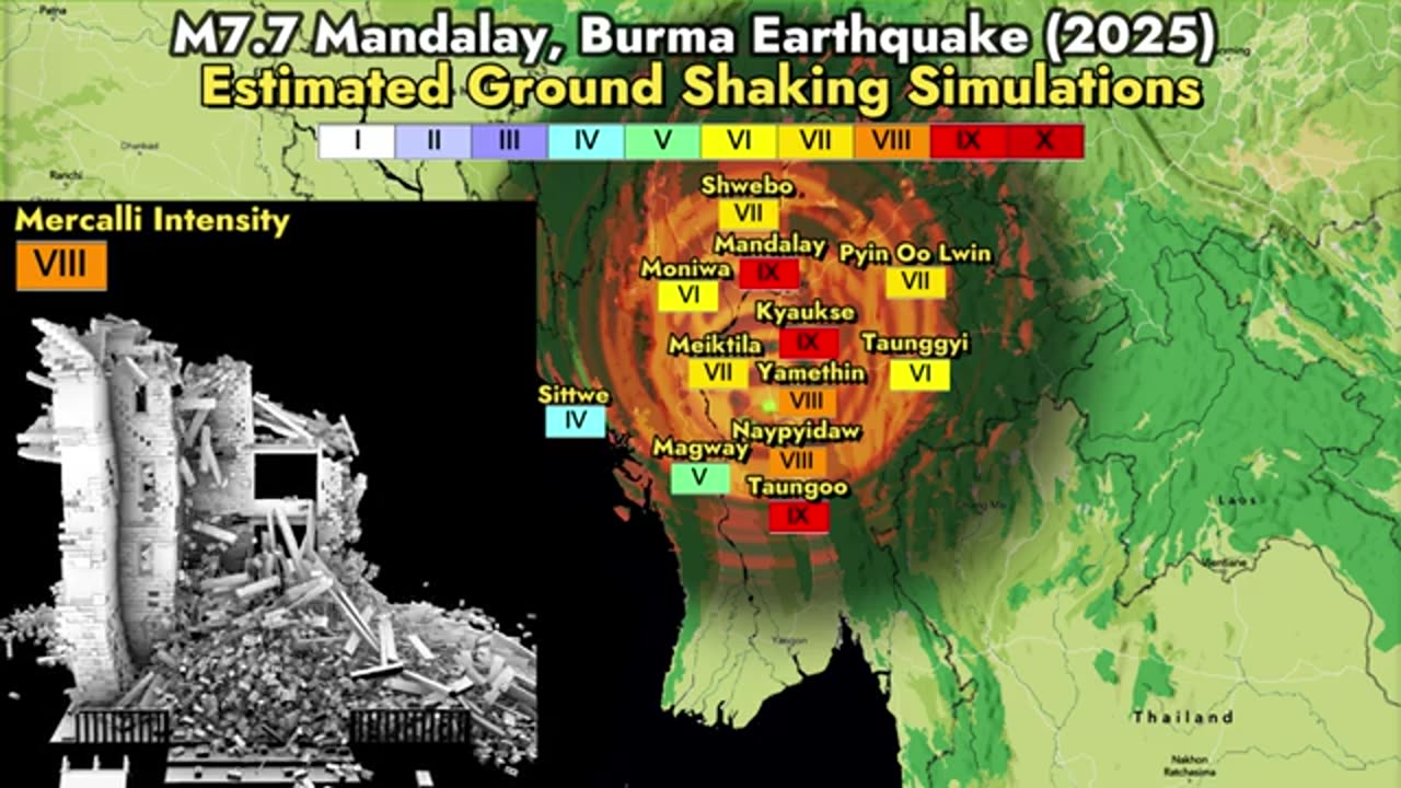 Myanmar-Thailand Earthquake Damage Simulation: Raising Awareness Through Science and Art