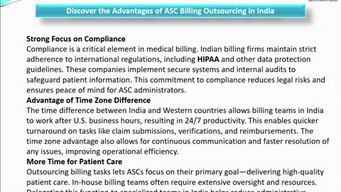 Discover the Advantages of ASC Billing Outsourcing in India