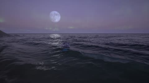 The power of Unreal Engine. The Cat swimming in the sea
