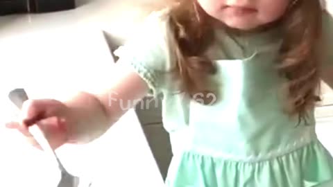 4-Year-Old Baby Girl Bakes Biscuits