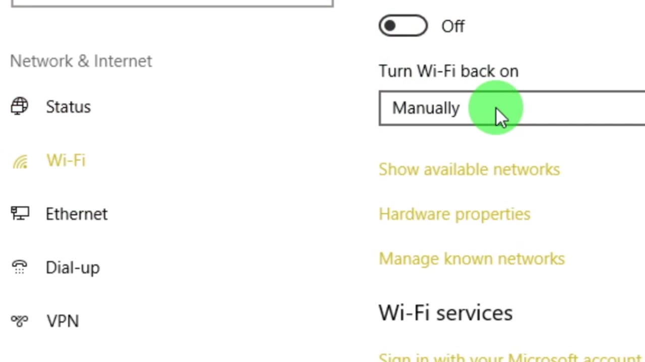 enable and disable wifi network connections
