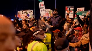 Police keep pro-Palestinian protesters, fans apart outside Villa Park
