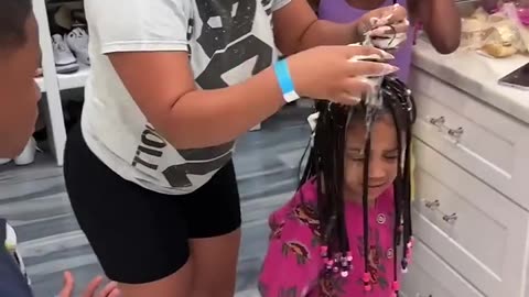 Dad gets mad at mom after making Londyn hair fall out #shorts