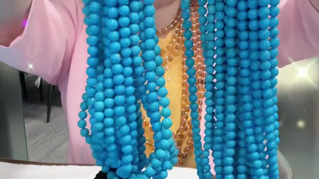 250527-9 Sleeping Beauty Turquoise Bead Strand: Flowing Gems on the Wrist