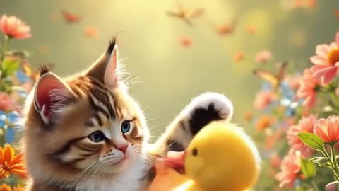 Kitten and Duck