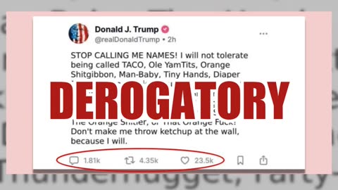 Fact Check: Trump Did NOT Post 'Stop Calling Me Names' And Threatening To Throw Ketchup At The Wall