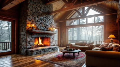 Feel the warmth and serenity of the hearth with the sound of the fire
