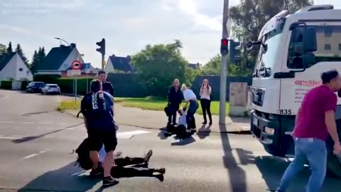 Protestors vs cars compilation. Enjoy!