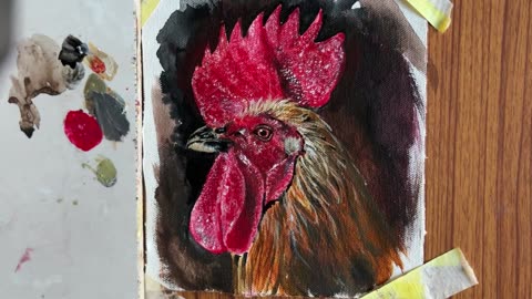 Chicken Portrait Painting – Feathers, Fun & Fine Art acrylic on canvas
