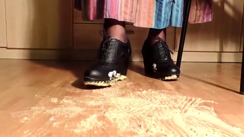 Black Wedge Heel Boots Crush Cake