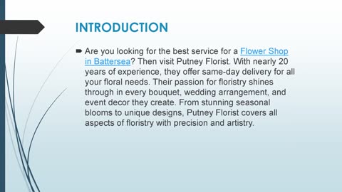 Best Flower Shop in Battersea