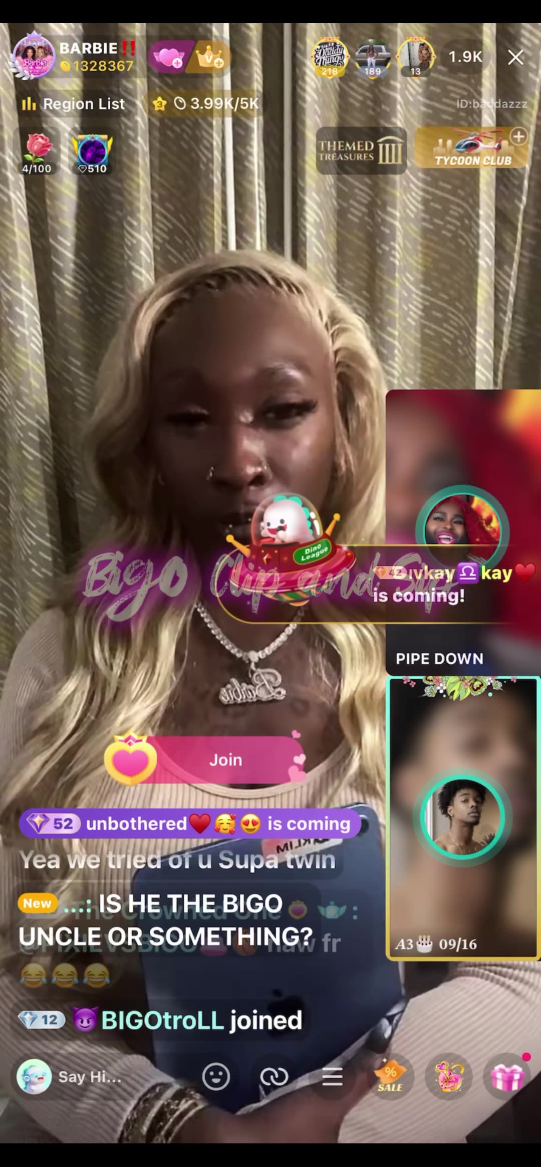 Barbie lets PYT n A3 hash things out after 3 day breakup 9/11/25 #bigoclipandsip