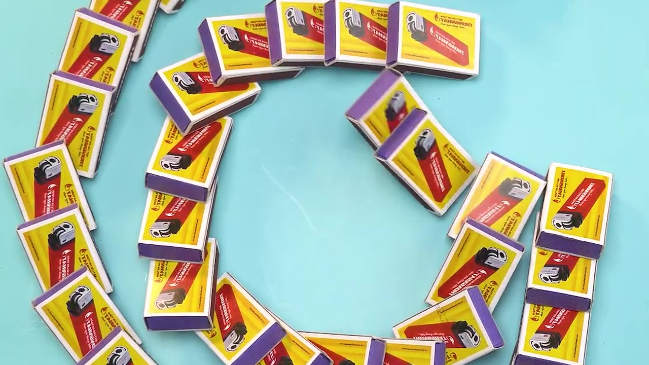 Tap ✋ Tilt 🎯 Topple 🏁 The matchboxes fall in perfect harmony 🎶