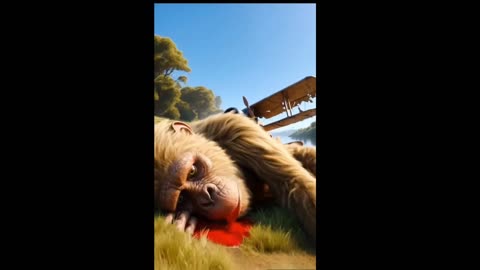 Brave Mother Monkey Saves Her Baby from Plane Crash | Heartbreaking Ending 💔