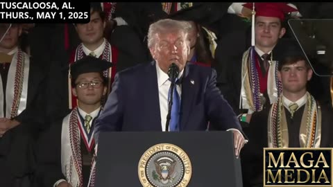 President Trump in Tuscaloosa, Alabama, Thursday, May 1, 2025