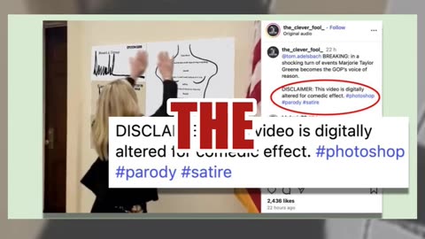 Fact Check: Satire Video Shows MTG Putting Up Epstein Birthday Letter Poster With Trump Signatures
