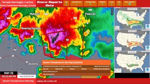🌪️ TORNADO WARNING — Roaring Springs & Dickens, TX Debris signature detected on radar.