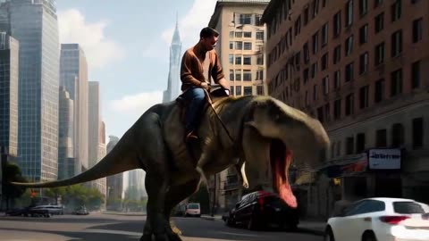 "Man Rides Dinosaur Through the City – You Won’t Believe This!"