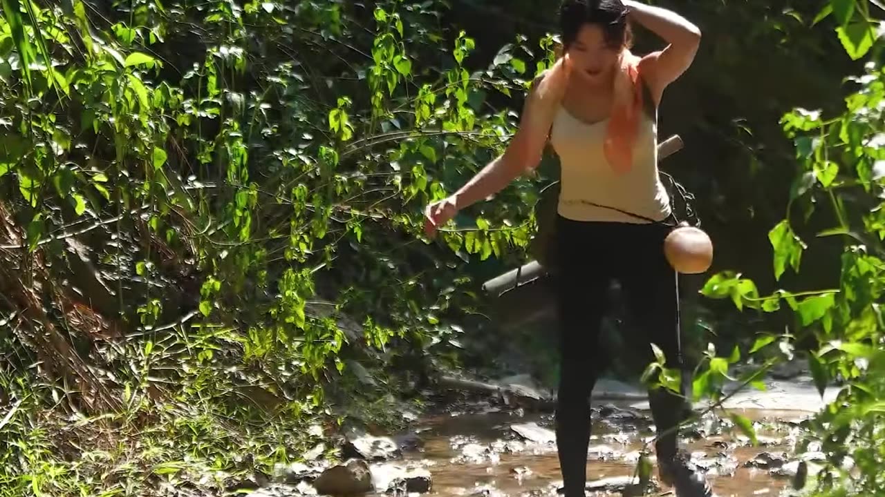 young woman endures deep woods life solo amazing start
