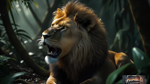 A small Mouse free a big Lion from the hunter Net in jungle. Ai based story. English Language