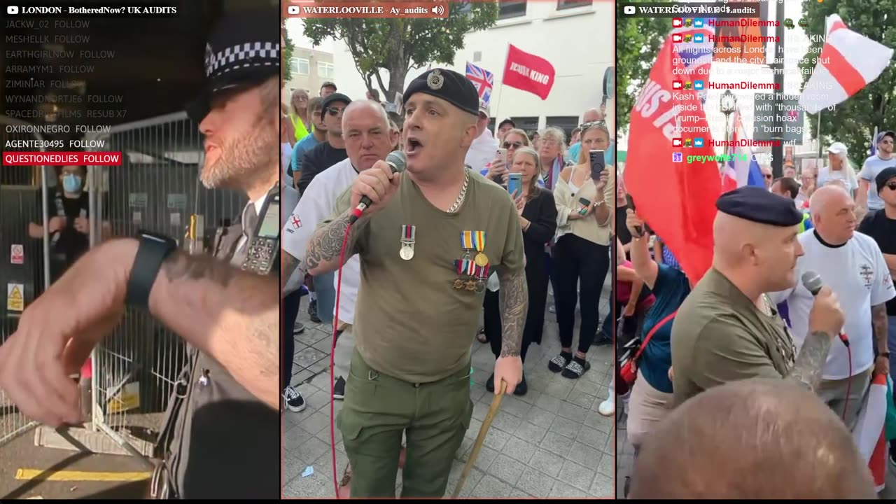 Protest against illegal immigrants in Waterlooville, Hampshire