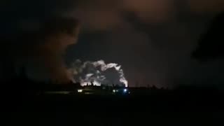 An explosion resulting from an Israeli airstrike occurred at a former air defense base