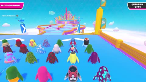 Playing Fall Guys (Switch)