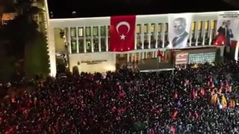 Mass protest in Turkey after arrest of Erdogan rival.