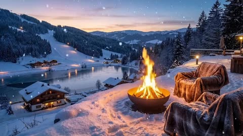 winter fireplace live