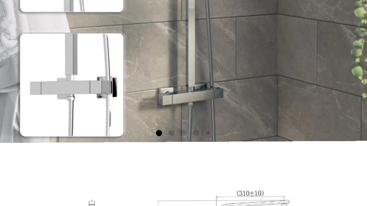 Bathroom Mixer Shower Thermostatic Dual Head—featuring