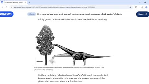 ABC dinosaur diet story includes wordplay and imagery evoking Hillary Clinton, Evergreen and more