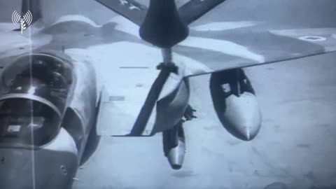 Israeli Air Force aerial refueling activities during strikes in Iran.