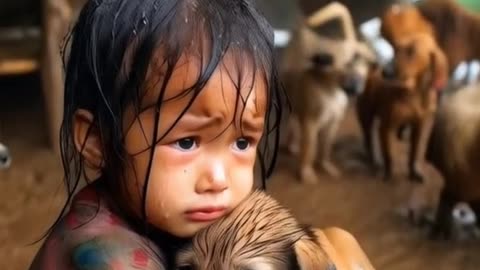 ai video: Cute girl and dog ai cat Funny dog lovecat catlike comedy
