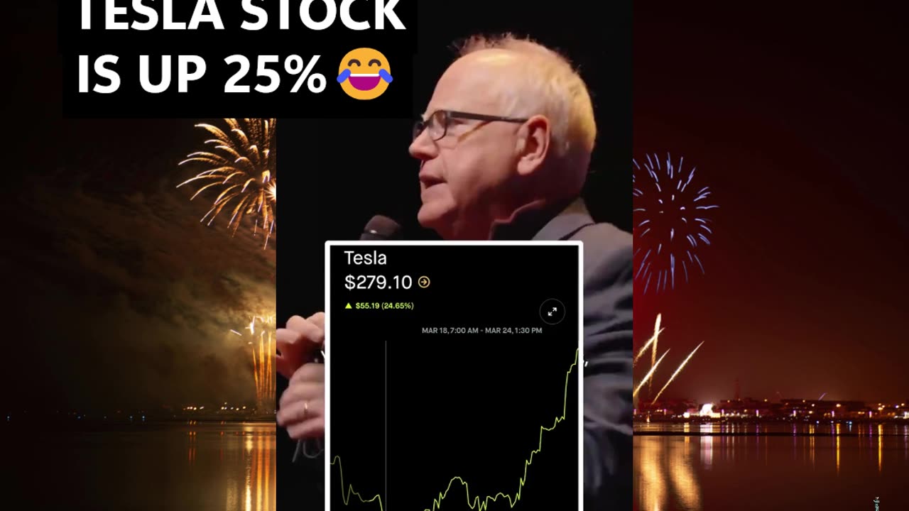 Tim walz gets wrecked by tesla stock price