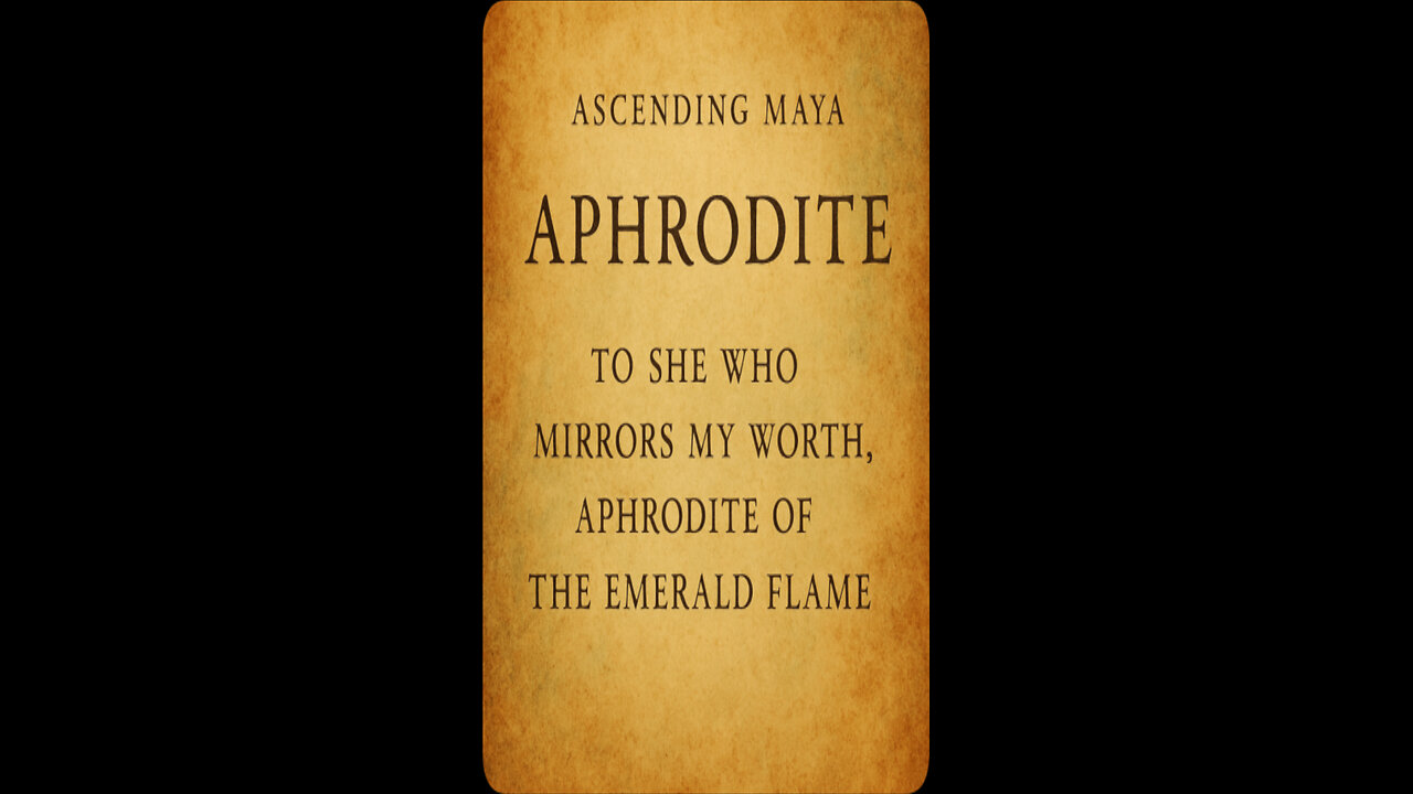 To She Who Mirrors My Worth, Aphrodite of the Emerald Flame.