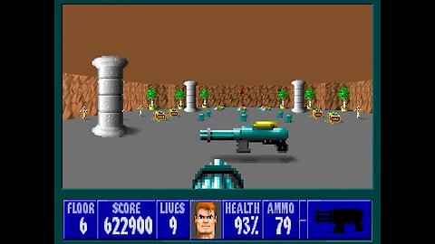 Wolfenstein 3D, DOS, 1992 - 100% Complete, Episode 5 Floor 6 (Trail of the Madman)