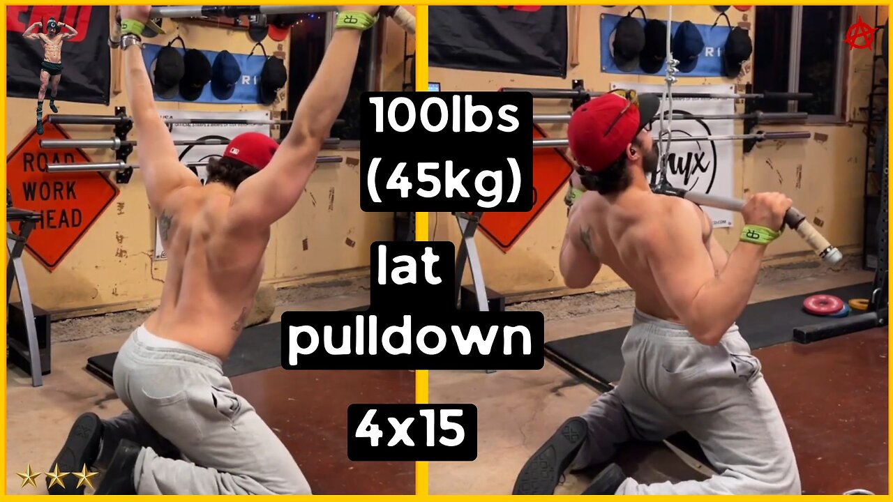 4x15 w/ 100lbs (45kg) Lat Pulldown