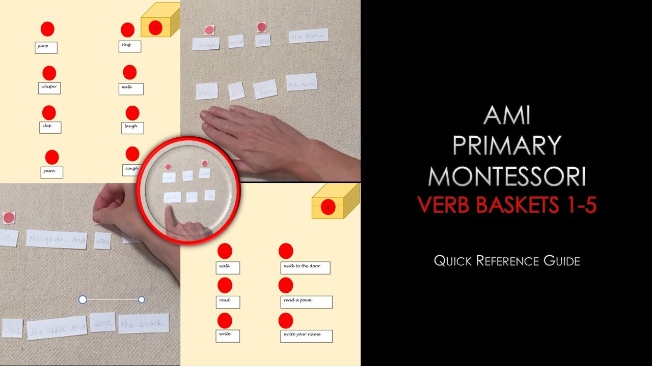 Verb Baskets 1-5: Quick Reference Guide for AMI Primary Montessori