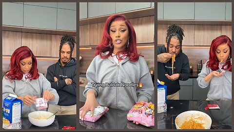Cardi B Tries SPICY BULDAM NOODLES Challenge!